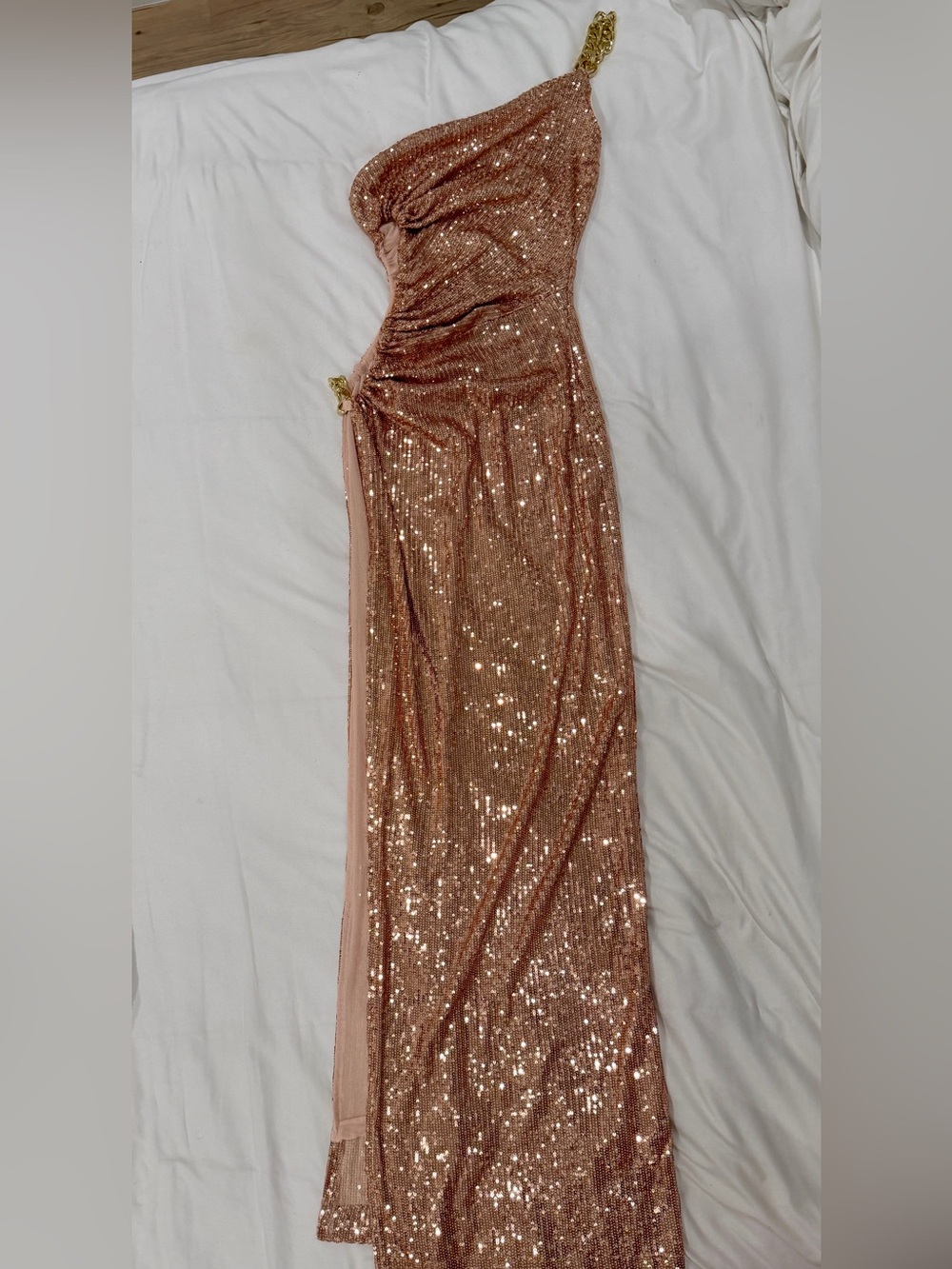 Sequin Maxi Dress in Rose Gold
